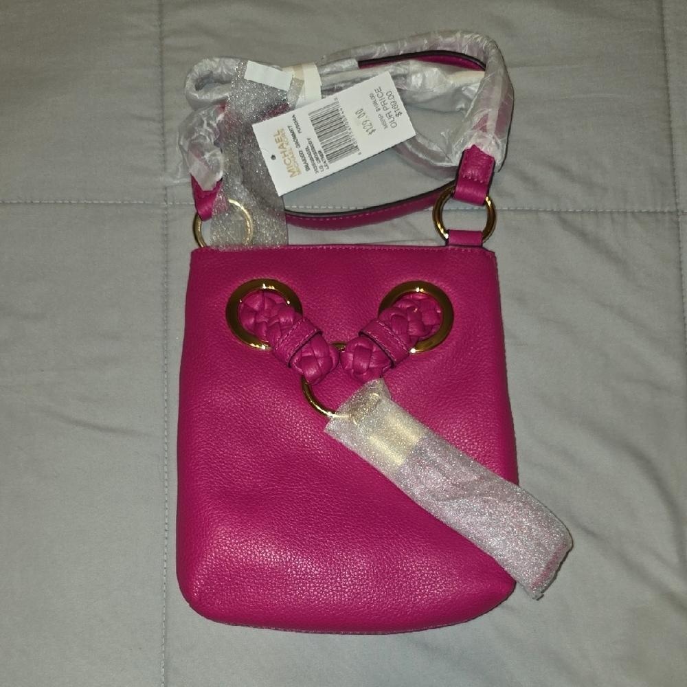 Michael Kors tassel Hot Pink Leather Shoulder Bag